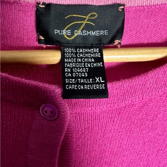 Pure Cashmere - 100% Cashmere Women's Pink Cardigan Sweater - Picture 4 of 4